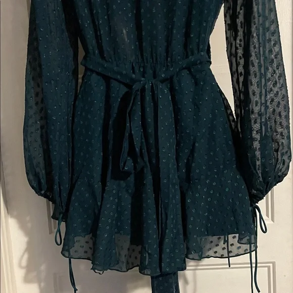 Lucy in the Sky Dark Teal Long Sleeve Dress - Picture 7 of 10